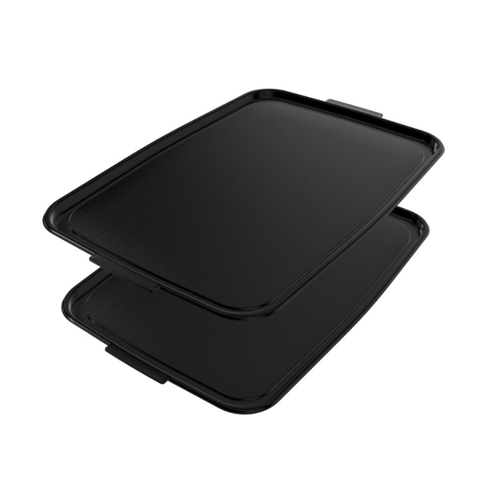 Kit 02 Bandejas Plástica Resistente 35x52x3cm Empilhavél Multiuso