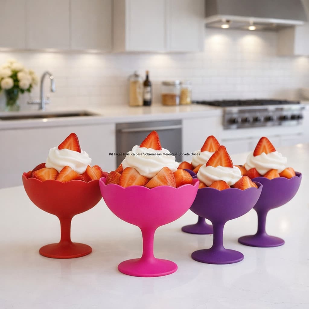 Kit Taças Plastica para Sobremesas Merengue Sorvete Doces