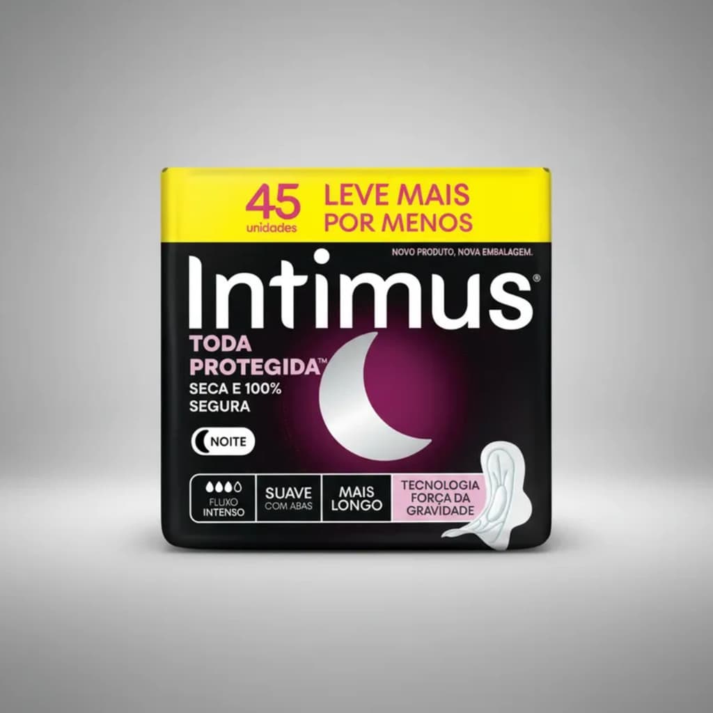 Absorvente Intimus Noturno Suave c/ Abas – Pacote c/ 45un
