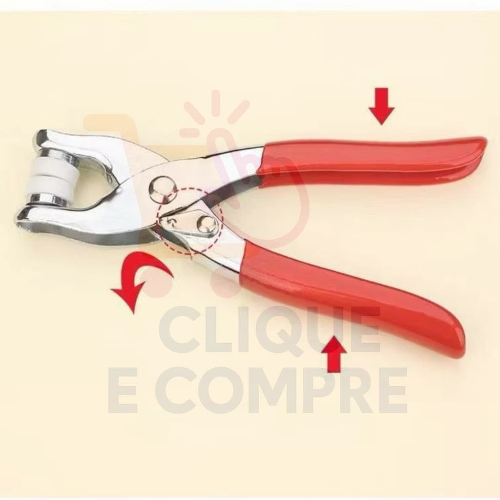 Alicate Aplicador Para Botao De Metal De Pressao Roupa Bebe com 100 Botões de Roupas Tic Tac