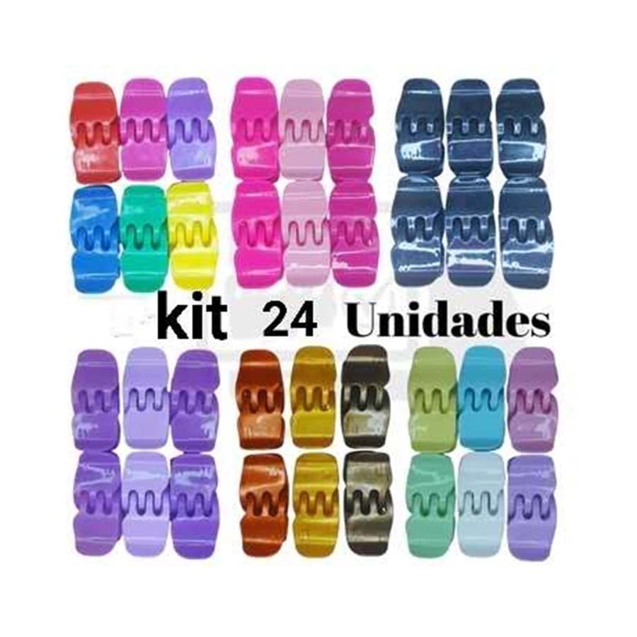 Piranha para cabelo - 24 unidades - Varias opções de cores - Mini Prendedor de Cabelo