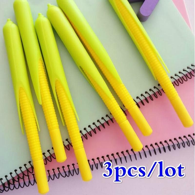 Caneta Gel De Milho De Borracha Macia 3 Tamanhos , Neutra Criativa , Material De Papelaria Escolar De Escritório