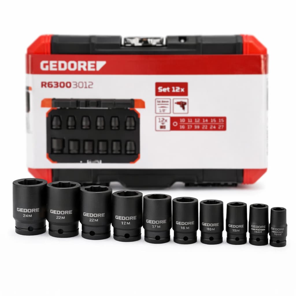 Jogo de Soquetes de impacto 1/2 12pcs Gedore Red R63003012