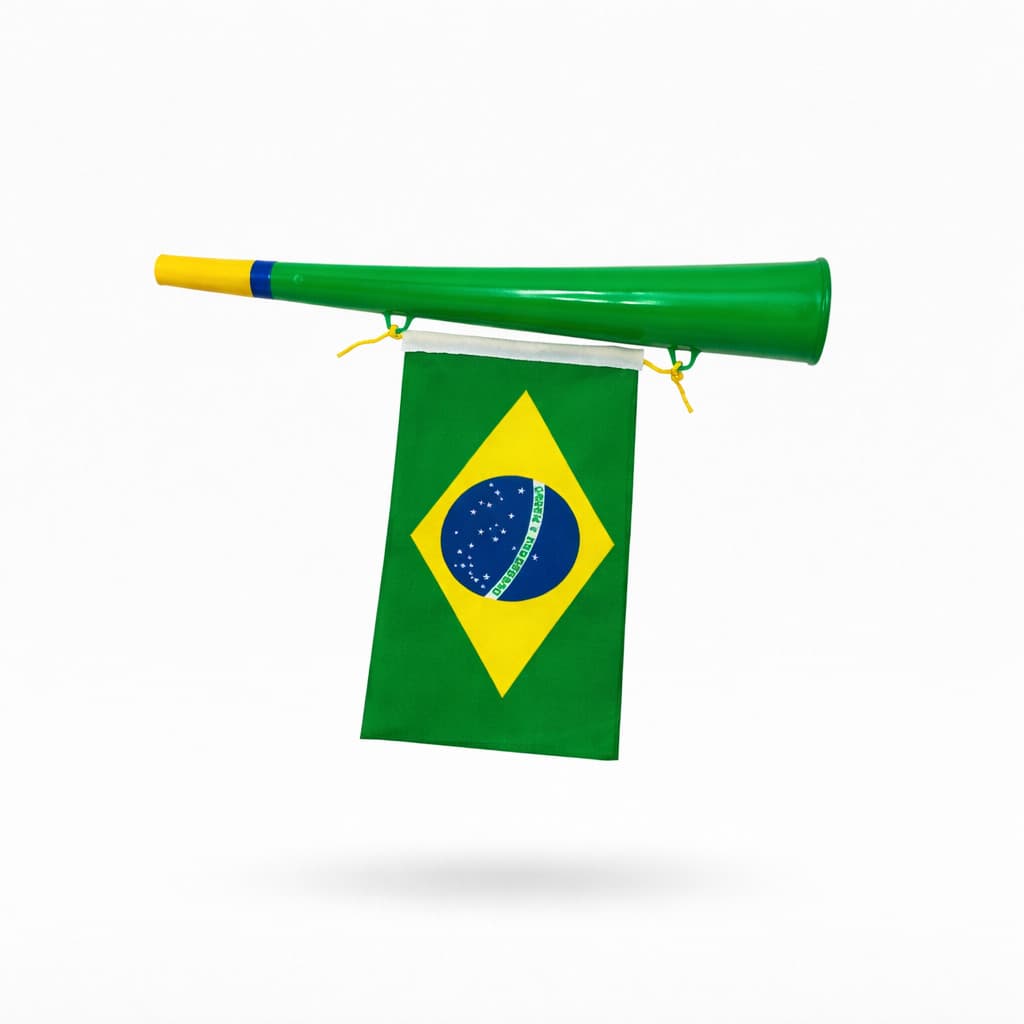 Corneta Vuvuzela Com Bandeira Do Brasil Potente Copa Do Mundo