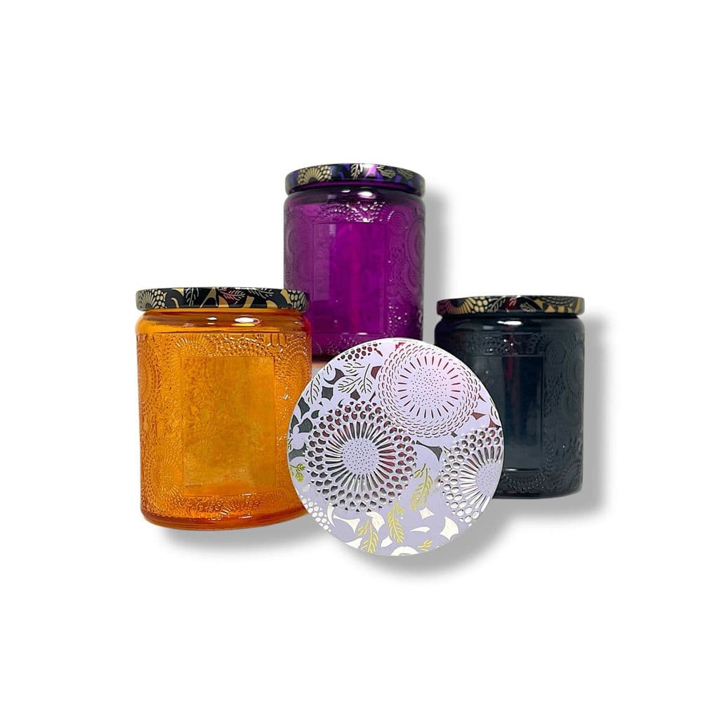 2 Porta Velas Colorido 7x9cm com Tampa de Pressão