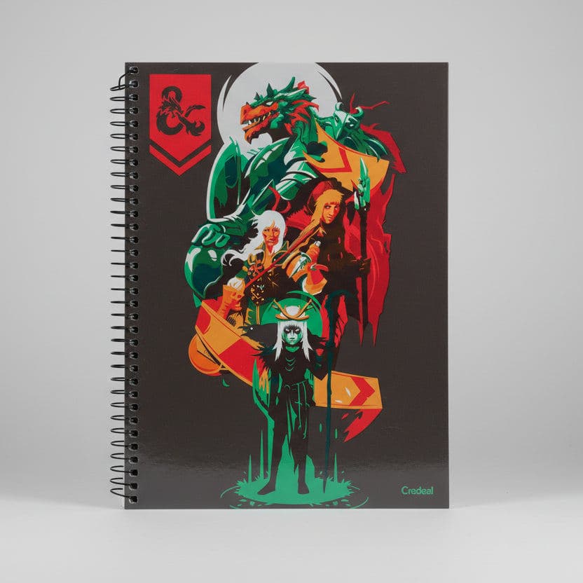 Caderno Universitário Dungeons & Dragons – 1 Materia, 80 Folhas, Capa Dura, Temático RPG – Credeal