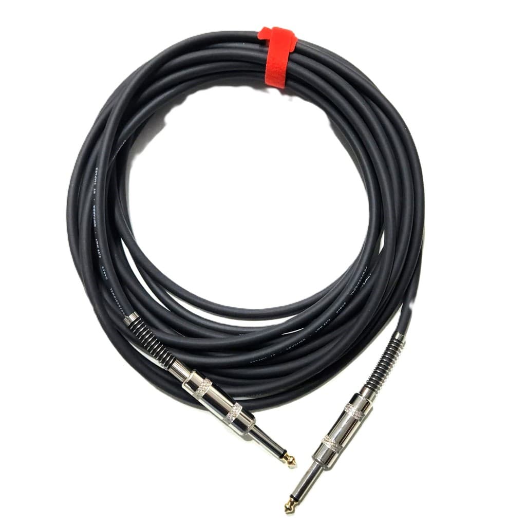 Cabo P10 Mono de 14 Metros Blindado Trançado Plug de Metal Com Mola Violão Guitarra Baixo Teclado Aaudio Sinal