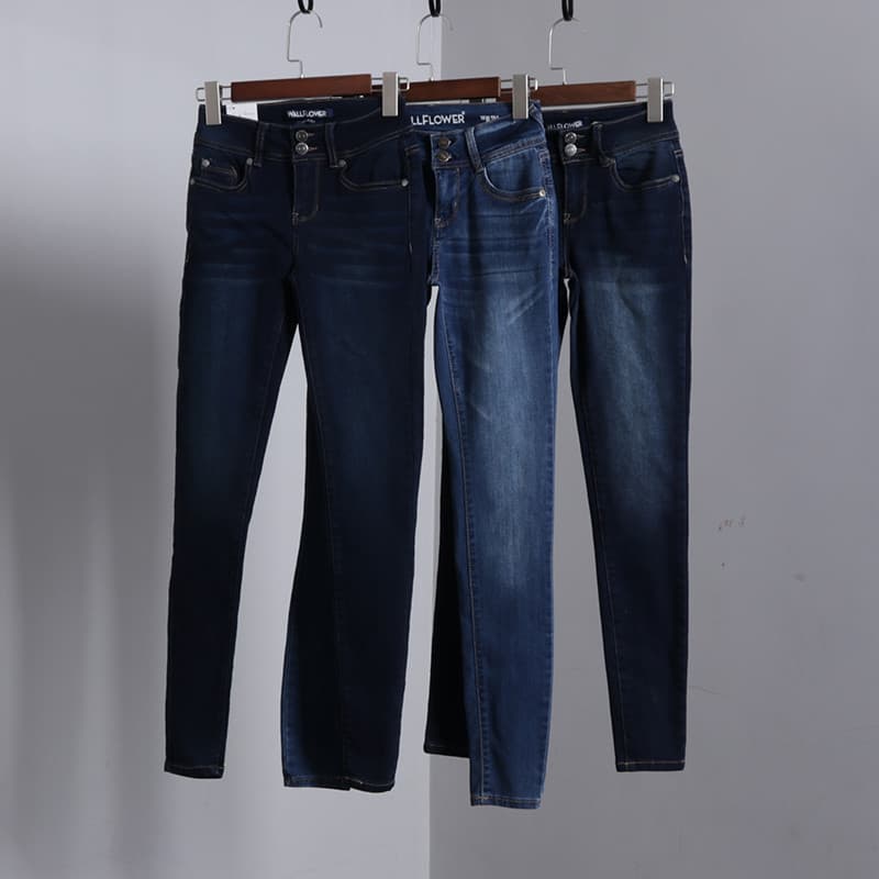 Mulheres azul escuro Jeans feminino cintura alta verão fino ajuste mais magro olhar Super elástico magro tornozelo-pés l