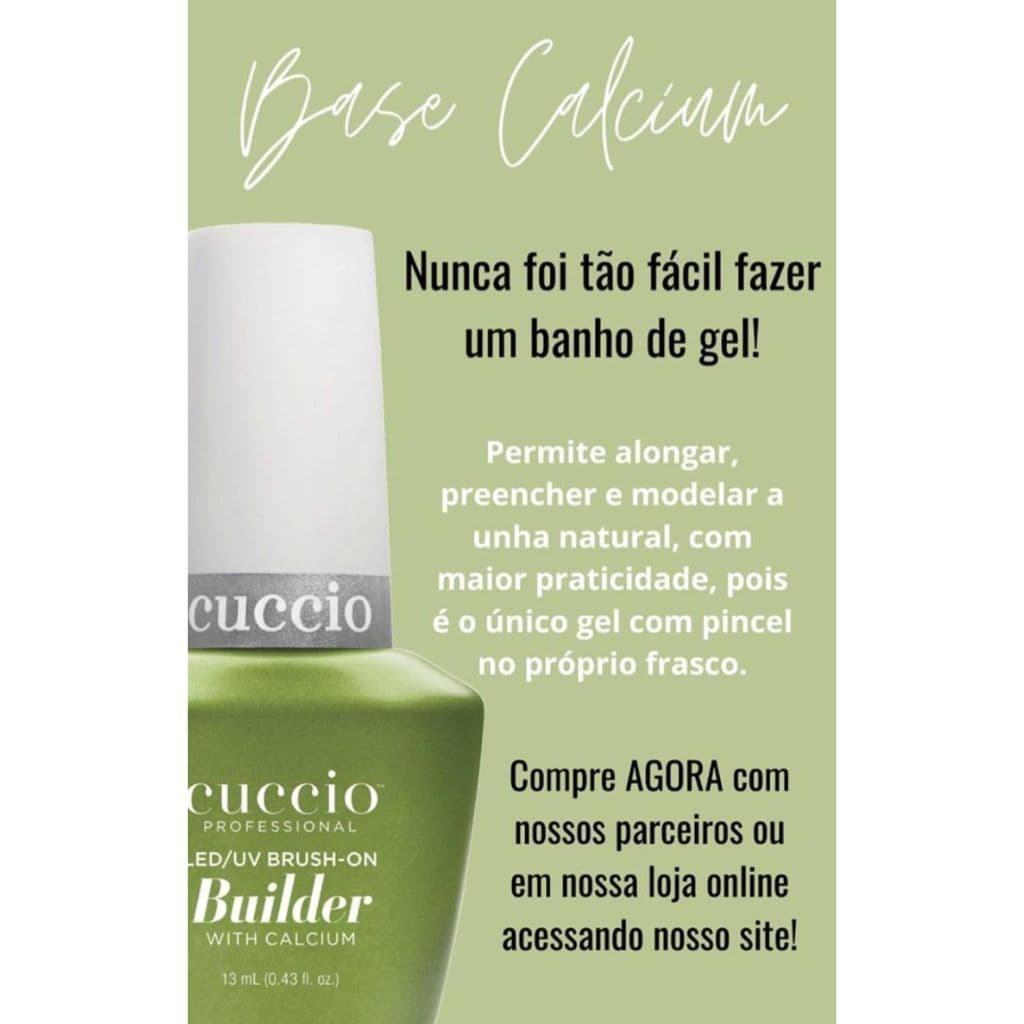 Gel Base Builder Calcium Cuccio 13ml Alongamento Unhas Gel