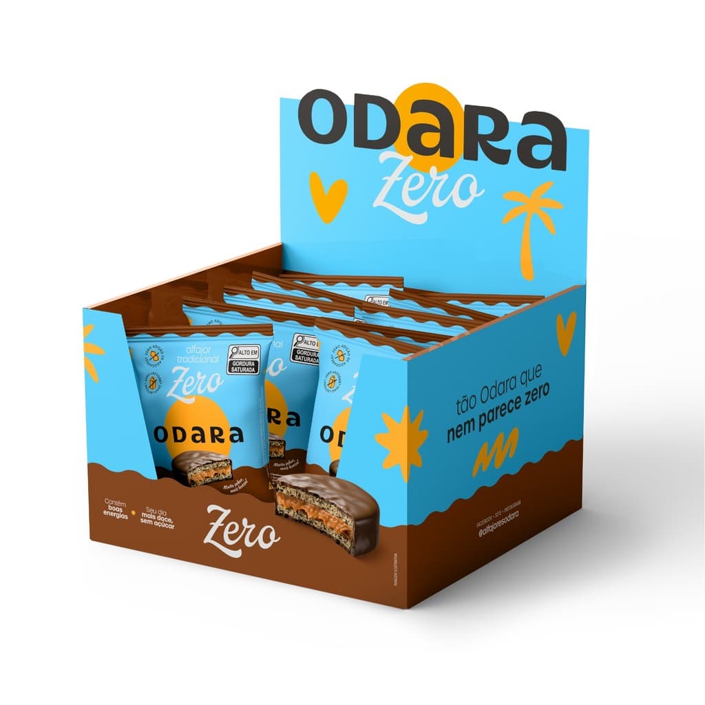 ALFAJOR ODARA ZERO AÇÚCAR / ZERO LACTOSE 45G - CX C/12 UNIDADES