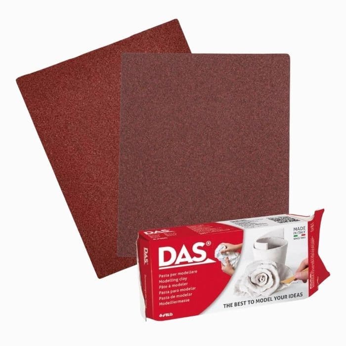 Kit Massa para Modelar Cerâmica Fria Branca 500g + 2 Lixas