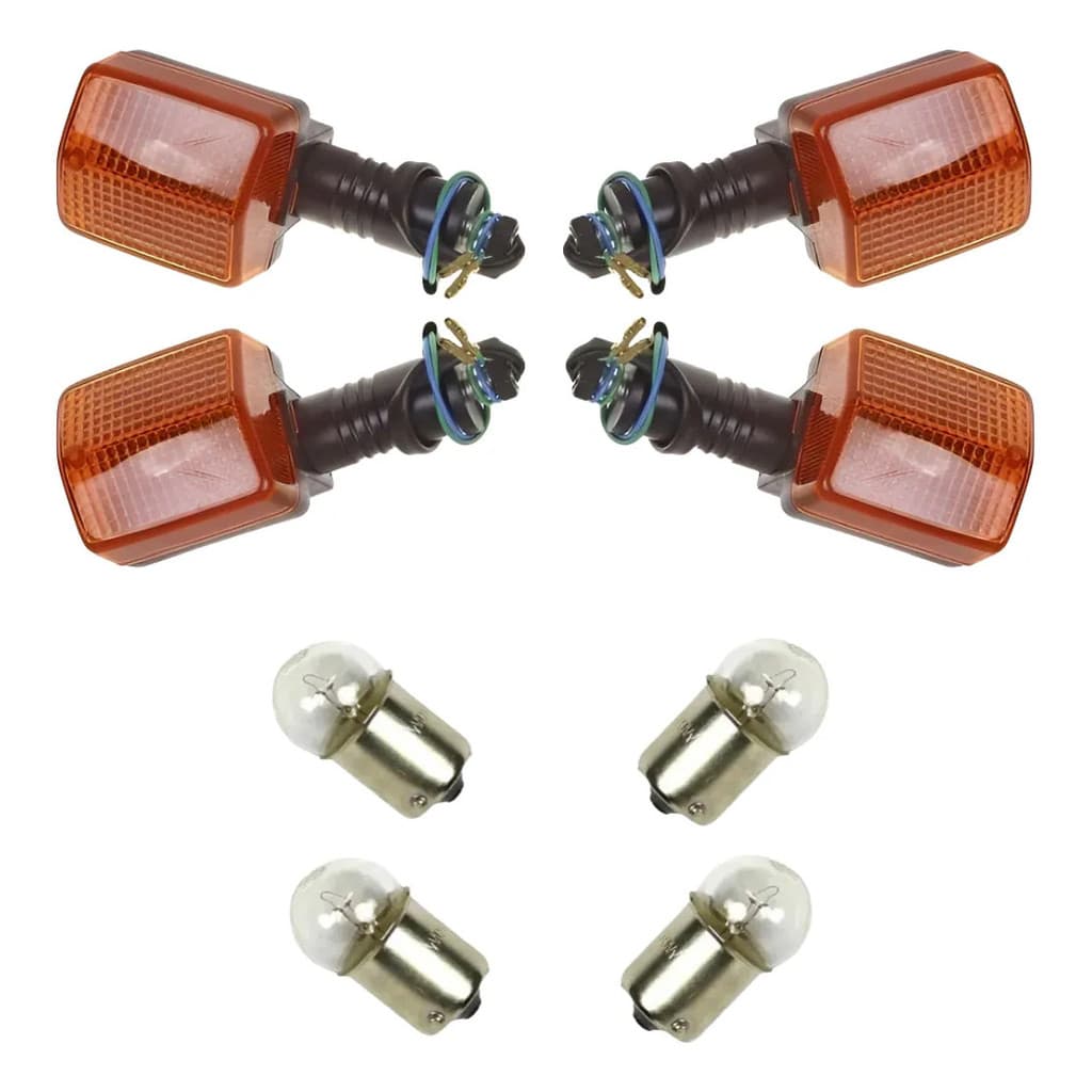 Kit 4 Piscas Setas + Lâmpadas Moto Cbx 200 Strada Xlx 350 Dianteiro/traseiro