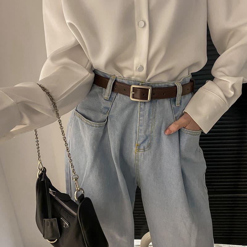 Cinto feminino 2025 novo estilo calças cinto calças femininas cinto acessórios preto All-Match Retro fino jovens na moda
