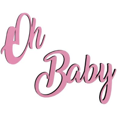 Painel Decoração Chá Revelação frase Oh Baby Rosa Claro
