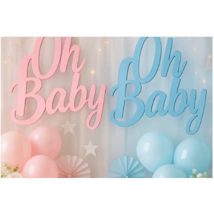 Kit Decoração Chá Revelação OH BABY Rosa e Azul