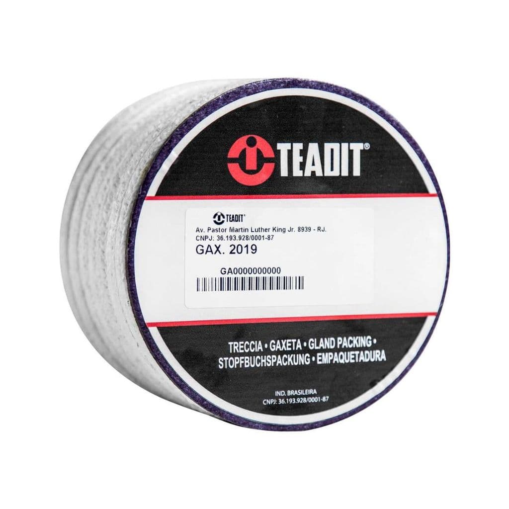 Gaxeta 2019 15,9Mm (5/8) Fibra Acrílica Flexível Quadrada Ptfe Teflon Teadit 5Kg Vedação Industrial