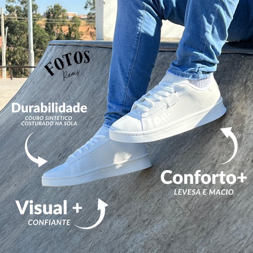 Tenis casual branco Aifor ideal original masculino tenis casual formal homem moda 2026 !