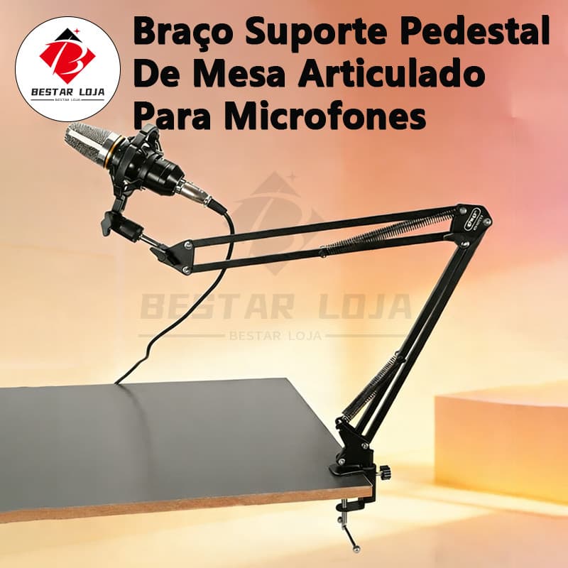BESTAR LOJA  Braço Suporte Pedestal De Mesa Articulado Para Microfones