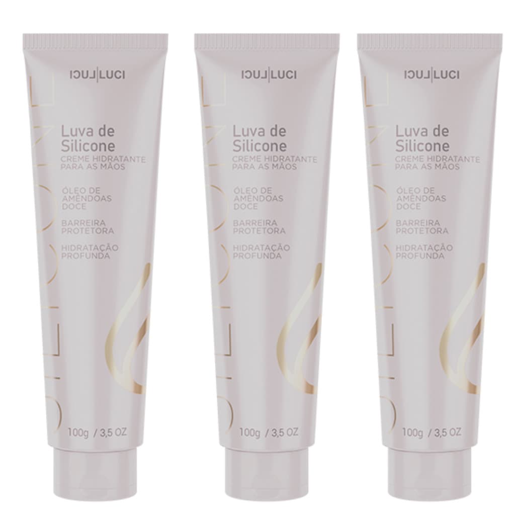 Kit 3x Creme Hidratante Luva de Silicone Luci Luci - 100g