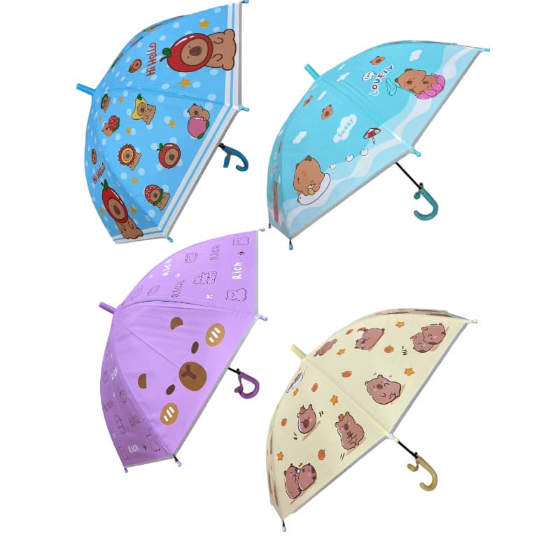 Guarda-chuva infantil de abertura e fechamento automático com apito para meninos e meninas