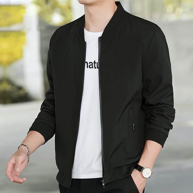 Jaqueta fina masculina 2023 novo estilo primavera outono jaqueta gola Casual protetor solar roupas Street Wear rufião bo