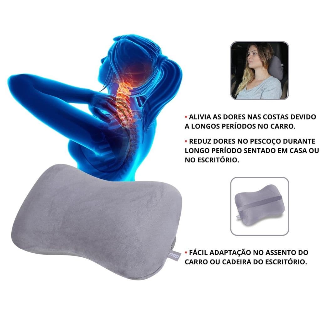 Almofada Nasa Nap Suporte Cabeça para Carro Cadeira Gamer Viagem Capa removível Plush
