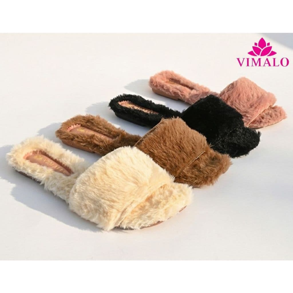 Rasteira Pantufa feminina cabedal e palmilha de pelúcia ultra soft Slide vlrast17