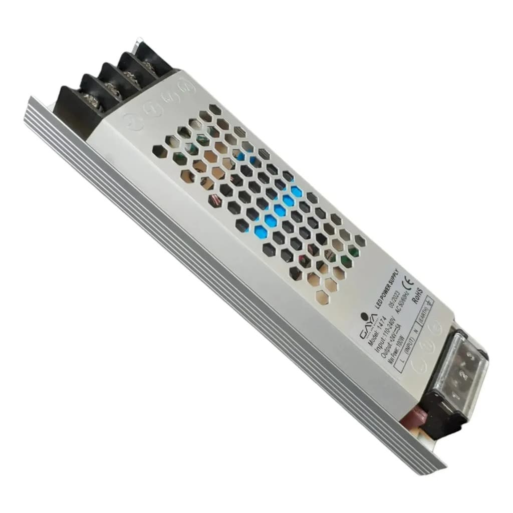 Fonte Driver Slim 24v 100w 5a Fita Led Perfil Bivolt Gaya