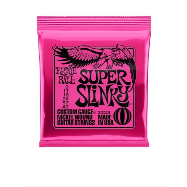 Encordoamento Ernie Ball Super Slinky 009 Guitarra Elétrica Níquel Modelo 2223 Cordas de Guitarra