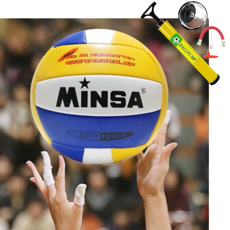 KIT BOLA DE VOLÊI + BOMBA DE AR TAMANHO PROFISSIONAL N° 5