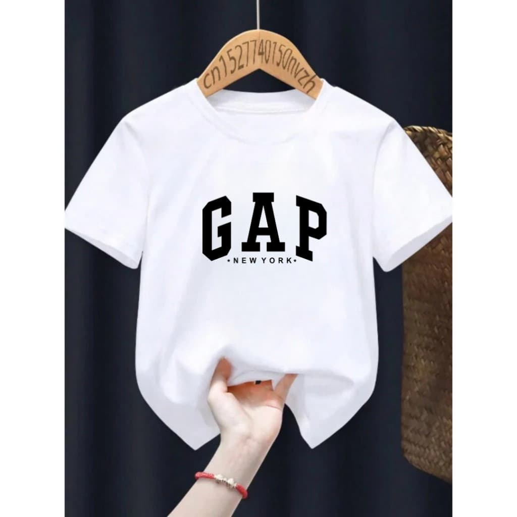 Camiseta Infantil / Juvenil Unissex - Estilosa GAP New York - Camisa 100% Algodâo 30.1 - Menino/Menina