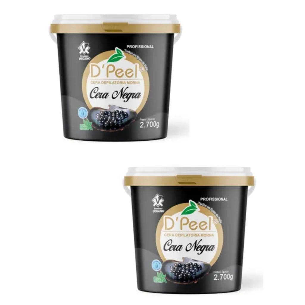 Kit 2 D´Peel - Cera Depilatória Morna 2700g cada - Cera Negra - Reds