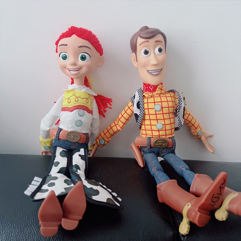 40cm Toy Story 4 Figura de Ação Falante do Xerife Woody Buzz Lightyear Jessie Rex Decoração de Anime Estátua Colecionáve