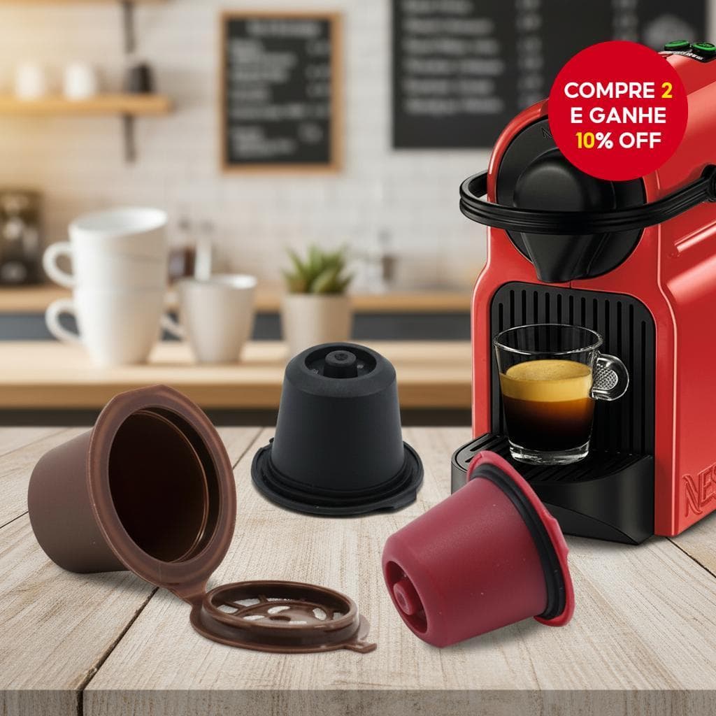 6PCS Cápsulas de Café Recarregáveis Reutilizáveis para Nespresso, Compatíveis com Máquinas de Espresso, Inclui Colher e