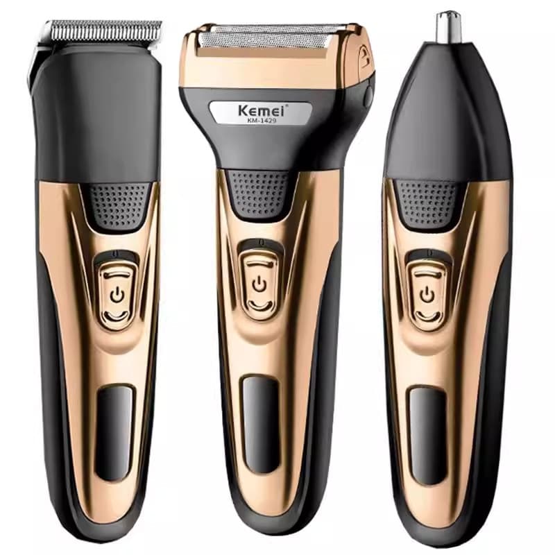 Barbeador elétrico 3 em 1, máquina de cortar cabelo e removedor de pelos