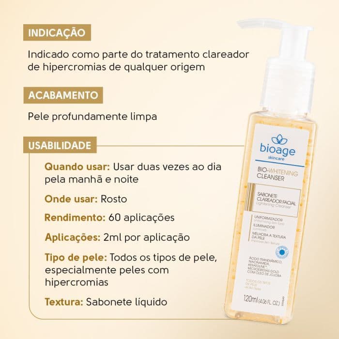 BIOAGE SABONETE FACIAL CLAREADOR