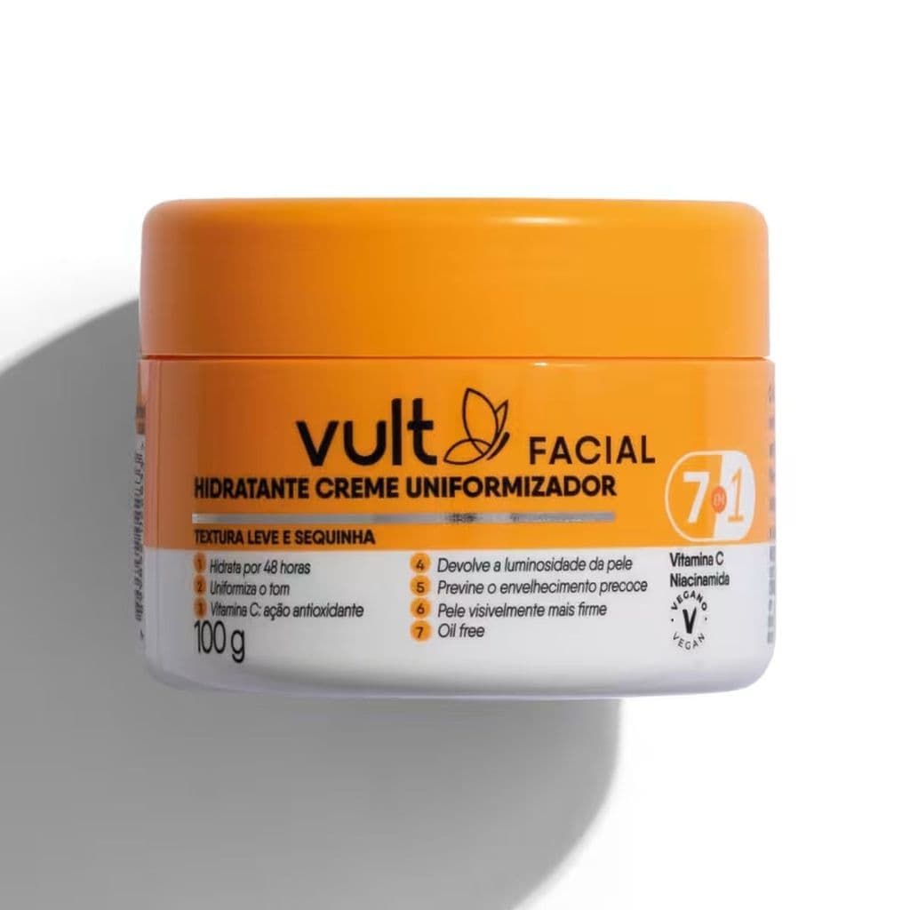 Vult Facial Creme Hidratante Uniformizador 100g - Skincare - Tratamento Facial - Controle Oleosidade