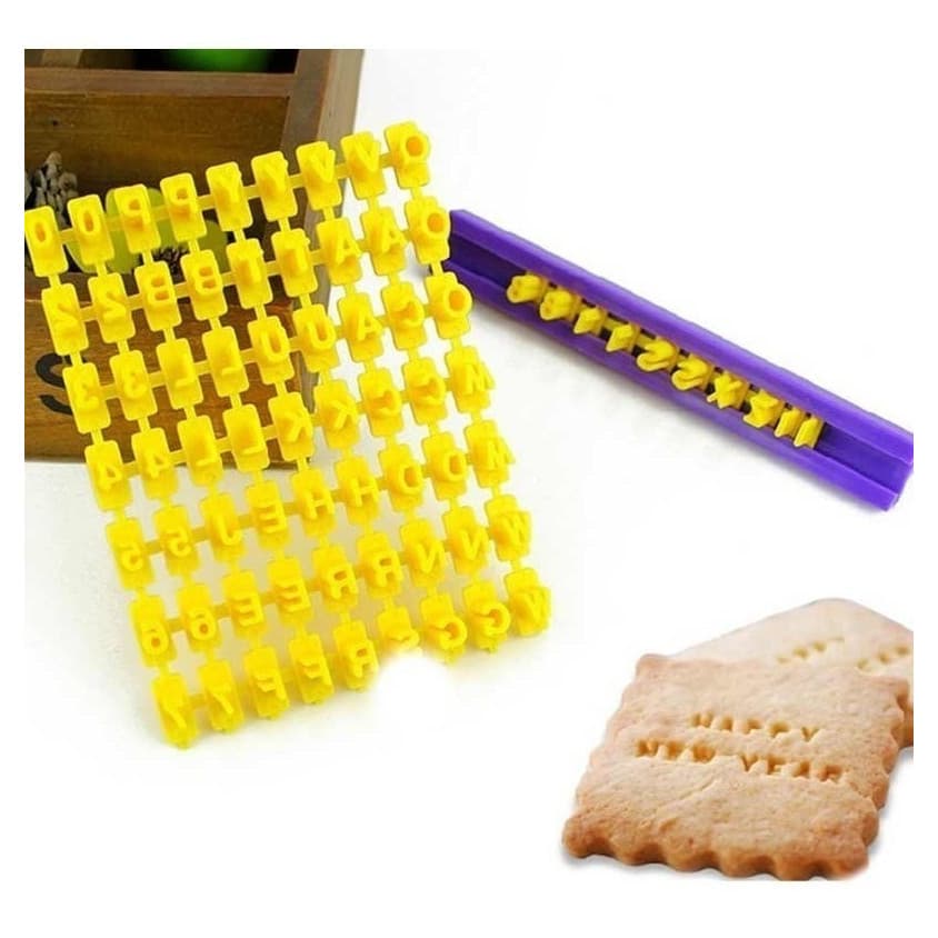 Carimbo Mini Marcador Números Letras Lip Para Biscoito Pasta Americana