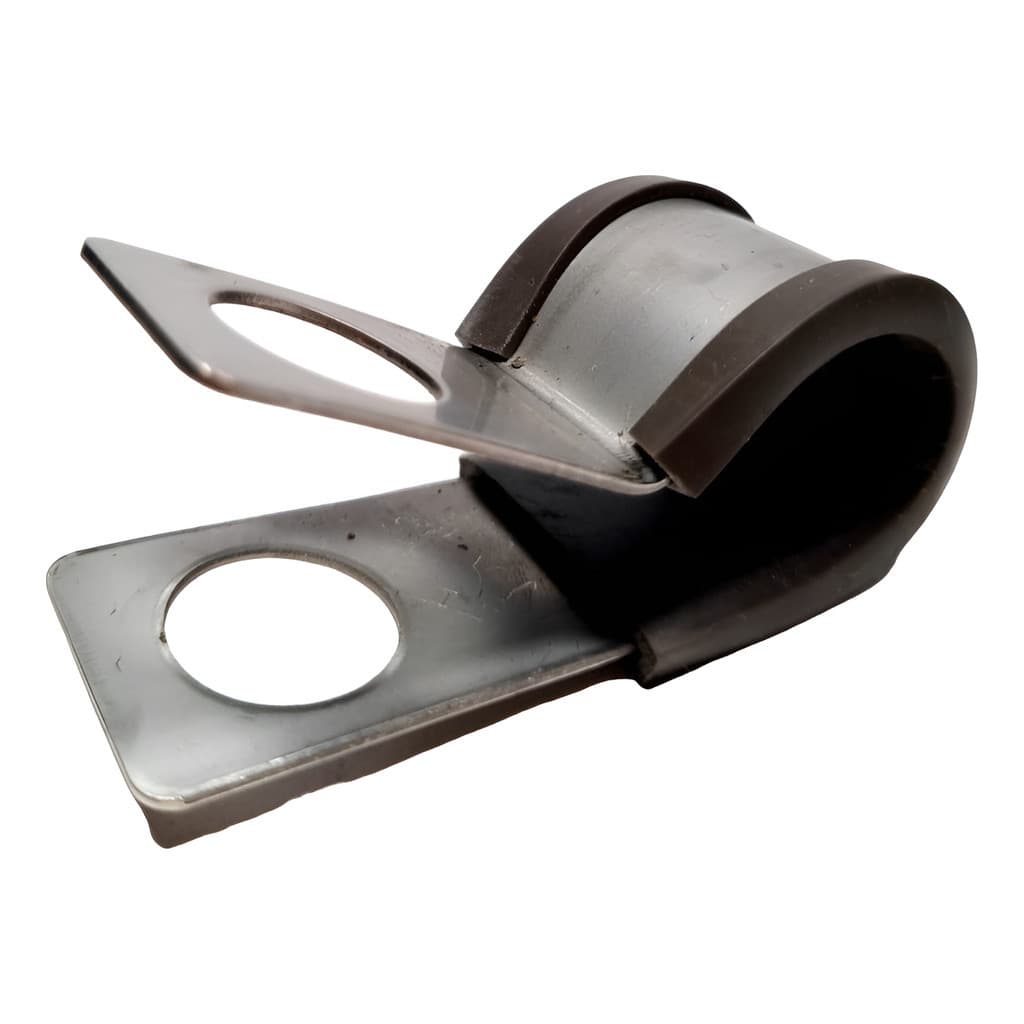 Abraçadeira Emborrachada 20mm Fita Inox Larga Furo 17mm