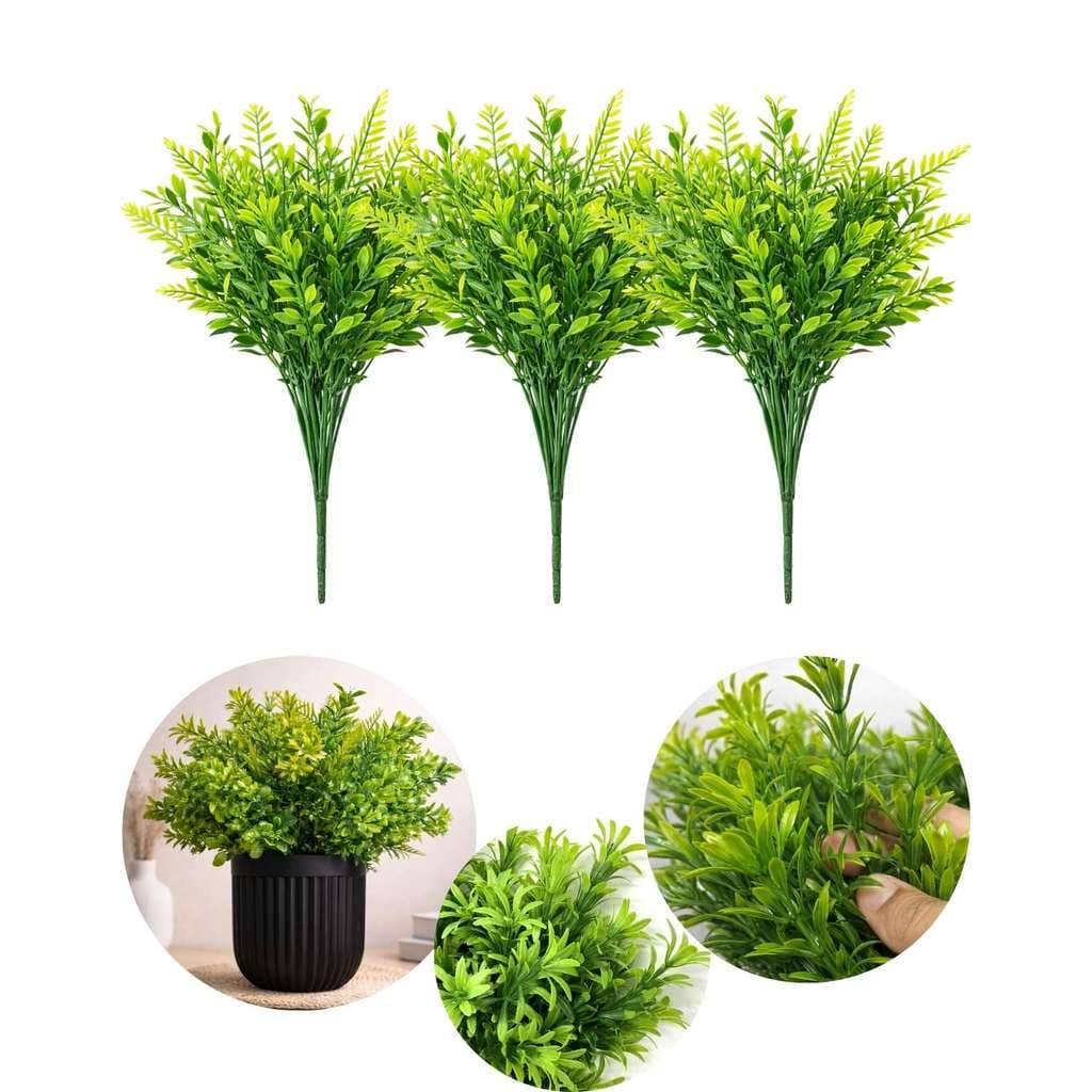Kit 3 Buque Misto Buchinho Alecrim Verde Folhagem Artificial
