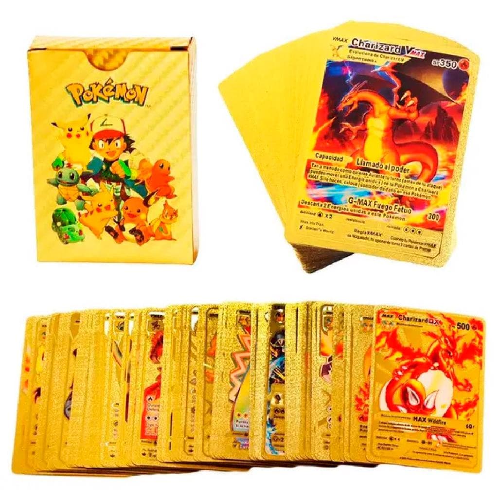 Kit 25 Cartas Cards Pacote Pokemon Batalha Sortidas Dourado Ingles