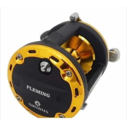 Carretilha de Pefil Alto Fleming Saurus 200 Manivela Direita Drag 15kg Pesca Pesada Água Doce e Salgada Original
