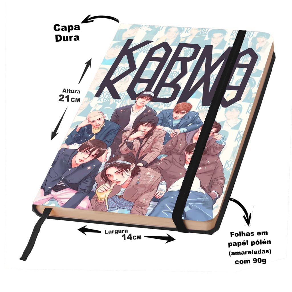 Caderno Sketchbook Ou Anotações Karma Stray Kids  21x14cm