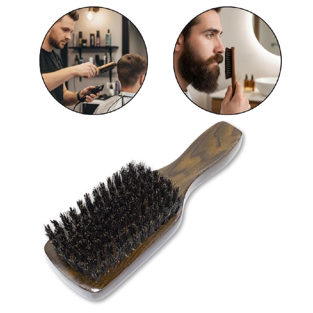 Escova Disfarce Fade Cerdas de Javali Cabelo Barba Madeira Barbearia Degradê Wave Cabeleireiro