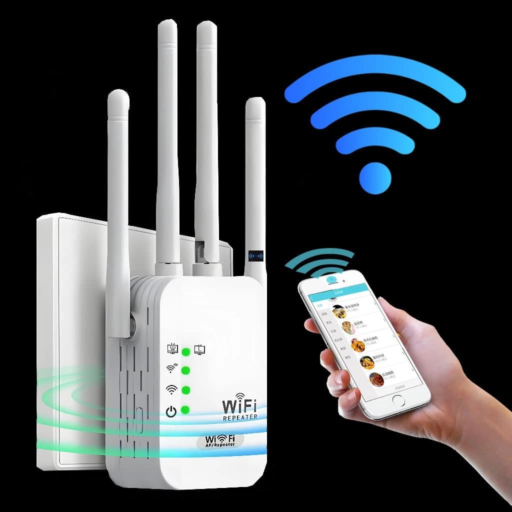 Repetidor WiFi 4 Antenas 300Mbps Amplificador De Sinal Cor Branca Ideal Para Casa E Escritório G8