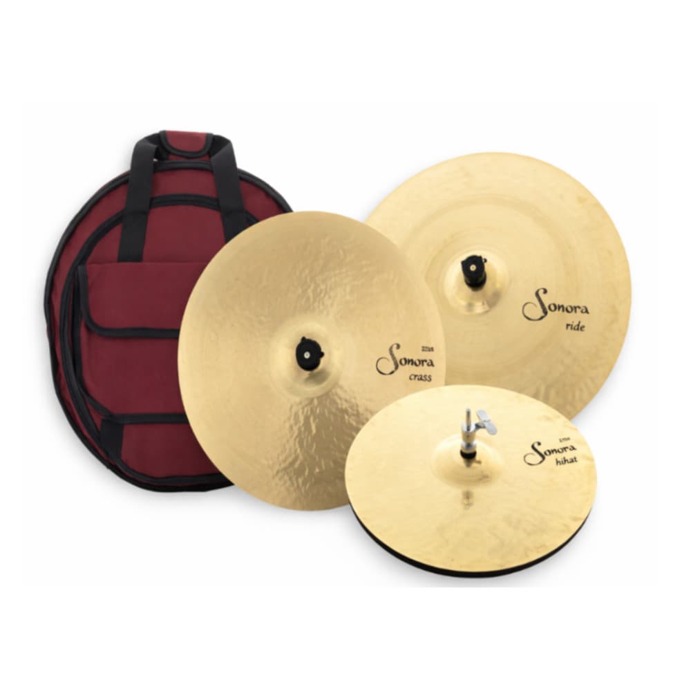 Kit Pratos de Bateria SET 14" 16" 20" Sonora B20 c/Bag - Orion (SN01)
