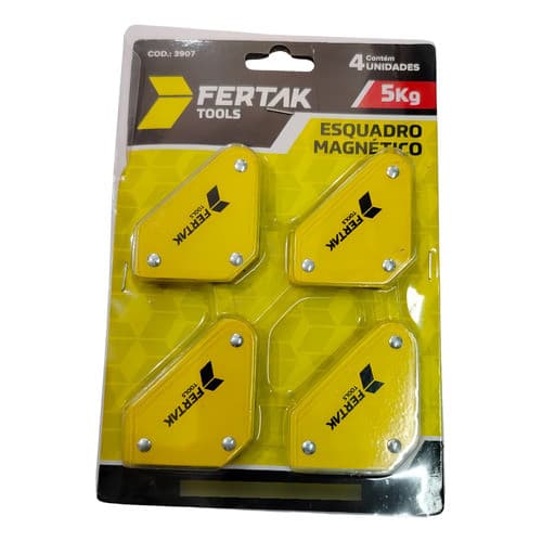 Esquadro Magnético Fertak Soldagem Serralheria 45° 90° 135° 5kg Kit 4 Peças