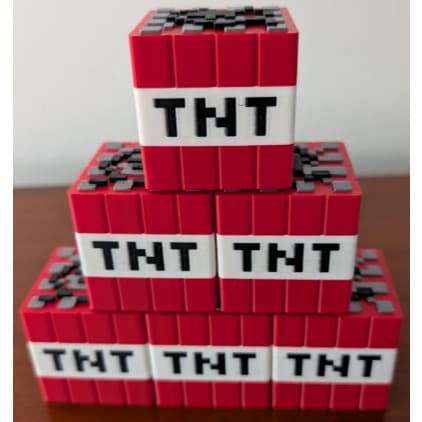 9Pcs TNT MineColorida 3D | Decoração Gamer, Lembrancinha Geek, Brinde Criativo Infantil