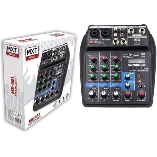 Mesa De Som 4 Canais Mxt Bluetooth Usb Ph Power Mx 4bt