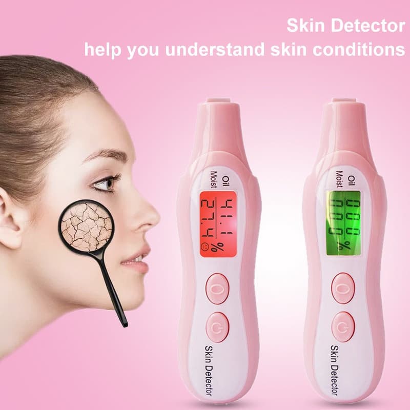LCD Digital Precisão Analisador De Conteúdo De Óleo Da Pele Medidor De Umidade Facial Operado Por Bateria Testador Monit